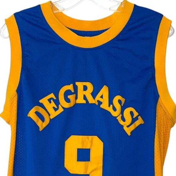 Drake Jimmy Degrassi High Basketball Jersey #9 Size Medium Blue/Yellow Y2K - Picture 3 of 8